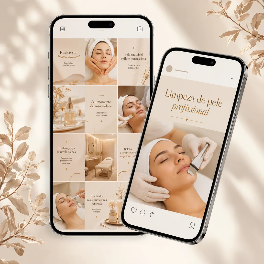 Feed profissional de estética no Instagram