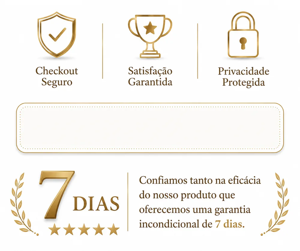 Checkout seguro, satisfação garantida e 7 dias de garantia